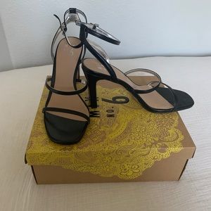 Black strappy heels